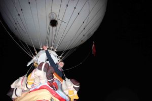 Bazyli Dawidzuik waves as the Polish team takes off