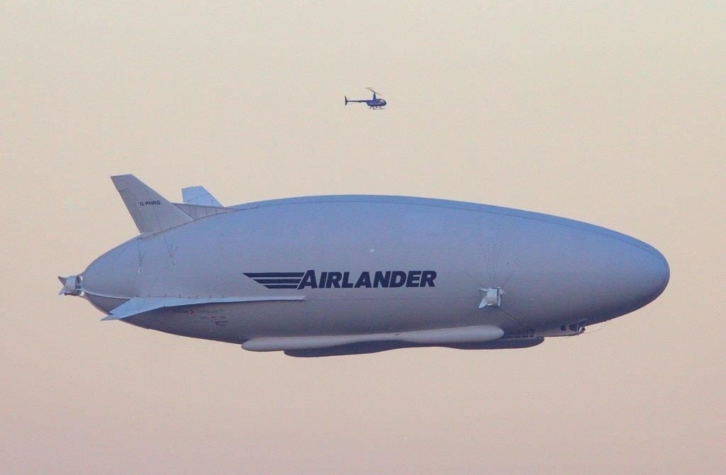 Airlander10-first flight around Cardington Airfield, Bedfordshire, UK, 17 August 2016<br /> Credit: Hybrid Air Vehicles