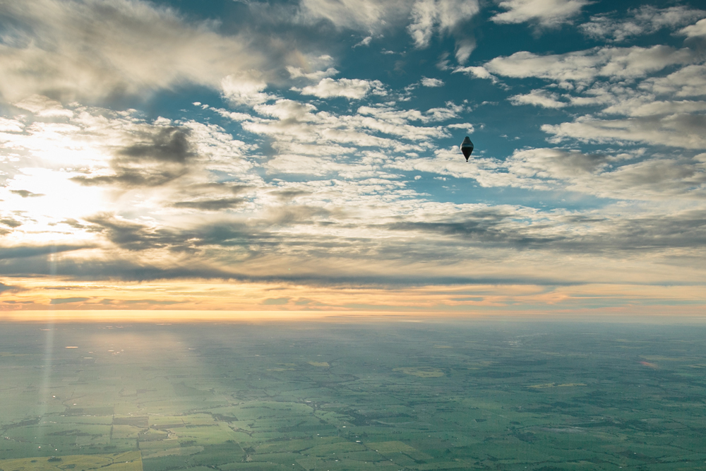 Fedor Konyukhov's Roziere balloon at sunset on 12th July 2016