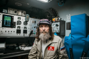 Fedor Konyukhov in his gondola on 28 June 2016--few days before his world-record flight.