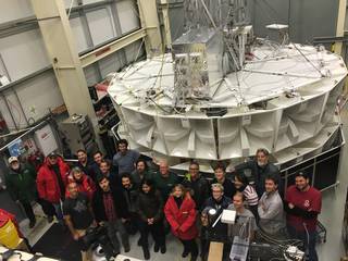 NASA Associate Administrator Dava Newman (center) meets with ANITA payload team on Nov. 29 at the NASA scientific balloon facilities in Antarctica. Credit: NASA