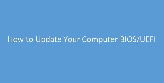 How to Update your Computer Bios